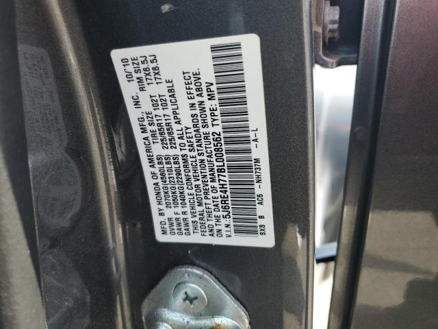 5J6RE4H77BL008562 - 2011 HONDA CR-V EXL CHARCOAL photo 13