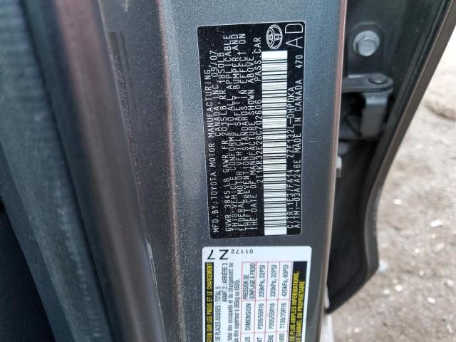 2T1KR32E28C702606 - 2008 TOYOTA COROLLA MA XR GRAY photo 12