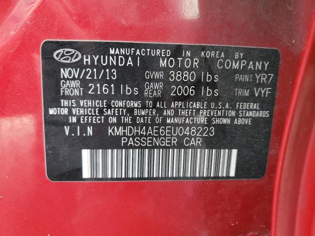 KMHDH4AE6EU048223 - 2014 HYUNDAI ELANTRA SE RED photo 13