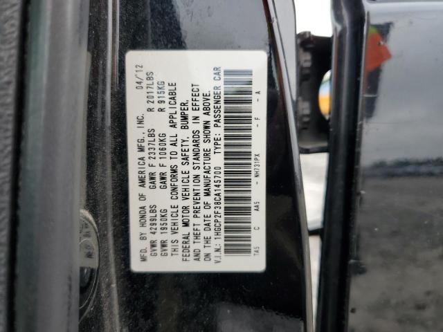 1HGCP2F38CA145700 - 2012 HONDA ACCORD LX 黑色 照片 12