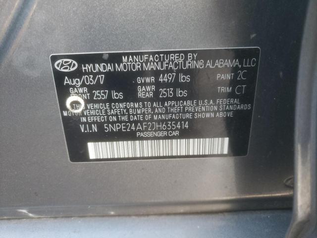 5NPE24AF2JH635414 - 2018 HYUNDAI SONATA SE SILVER photo 12