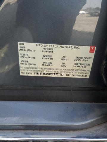 5YJSA1H19EFP37263 - 2014 TESLA MODEL S GRAY photo 12