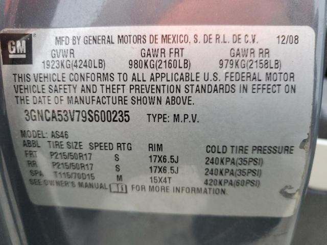 3GNCA53V79S600235 - 2009 CHEVROLET HHR LT GRAY photo 13