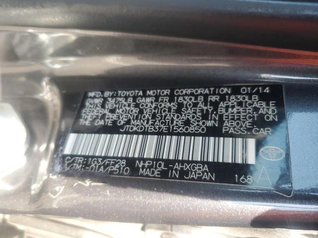 JTDKDTB37E1560850 - 2014 TOYOTA PRIUS C ვერცხლისფერი ფოტო 12