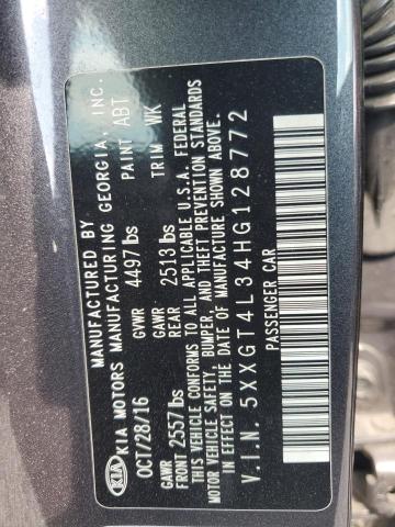 5XXGT4L34HG128772 - 2017 KIA OPTIMA LX CHARCOAL photo 12