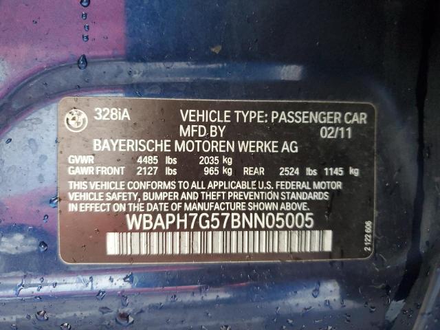 WBAPH7G57BNN05005 - 2011 BMW 328 I BLUE photo 12