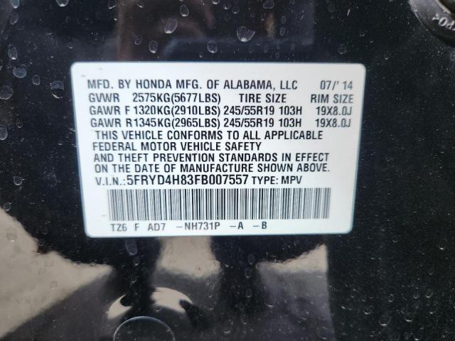 5FRYD4H83FB007557 - 2015 ACURA MDX ADVANCE BLACK photo 14