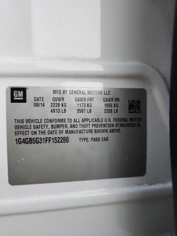 1G4GB5G31FF152280 - 2015 BUICK LACROSSE WHITE photo 12