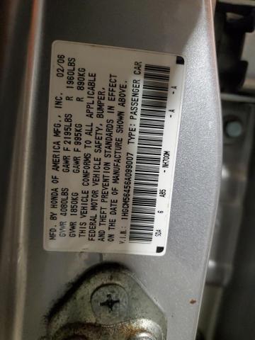 1HGCM56456A099007 - 2006 HONDA ACCORD LX SILVER photo 12