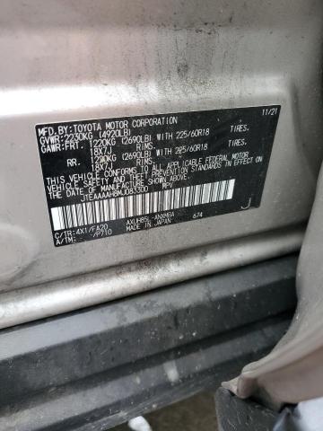 JTEAAAAH8MJ083300 - 2021 TOYOTA VENZA LE GRAY photo 12