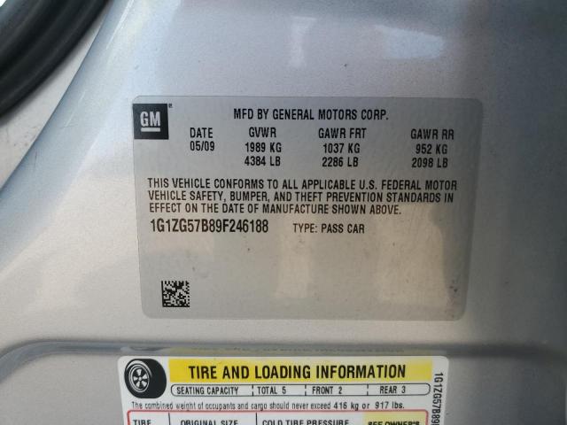 1G1ZG57B89F246188 - 2009 CHEVROLET MALIBU LS 银色 照片 13