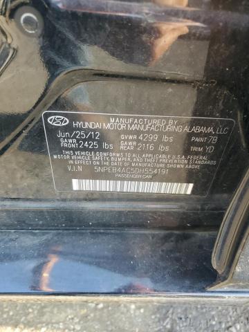 5NPEB4AC5DH554191 - 2013 HYUNDAI SONATA GLS BLACK photo 12