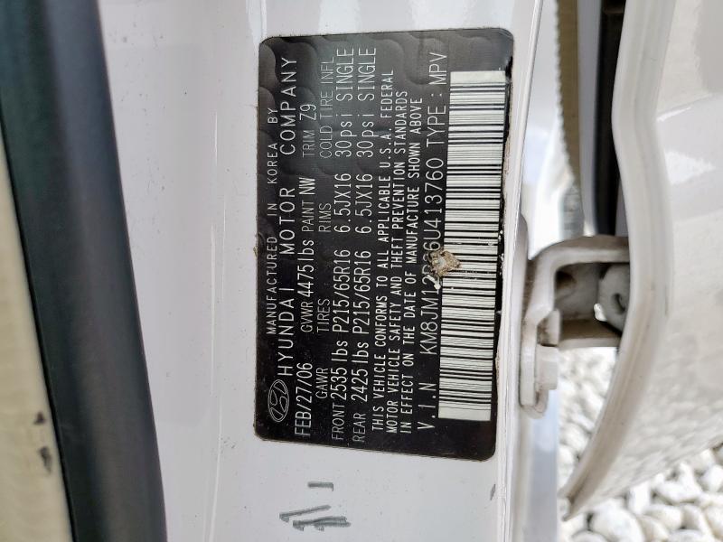 KM8JM12B26U413760 - 2006 HYUNDAI TUCSON GL 白色 照片 13