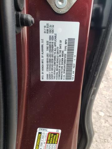 5FNRL6H75KB075252 - 2019 HONDA ODYSSEY EXL MAROON photo 13