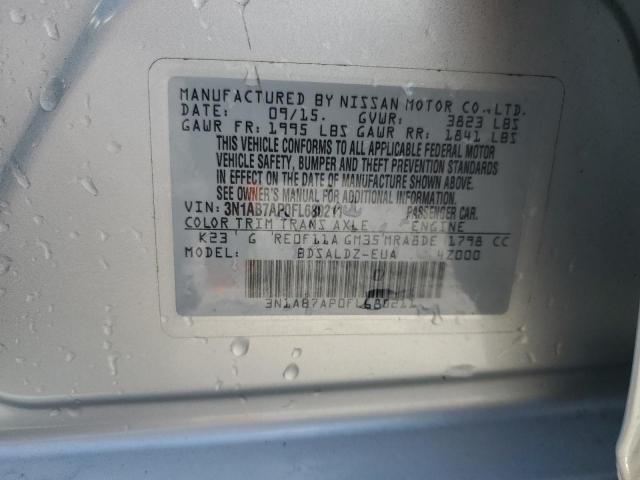 3N1AB7AP0FL680211 - 2015 NISSAN SENTRA S SILVER photo 13