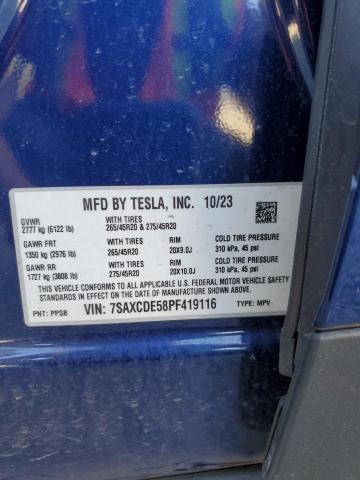 7SAXCDE58PF419116 - 2023 TESLA MODEL X BLUE photo 13