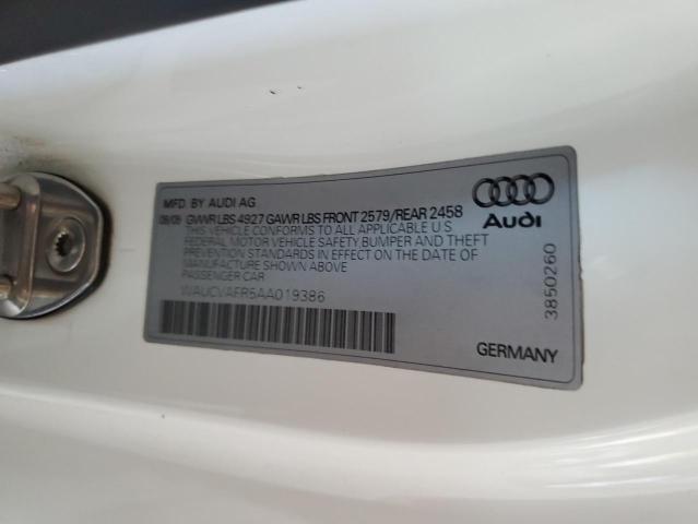 WAUCVAFR5AA019386 - 2010 AUDI S5 PREMIUM PLUS WHITE photo 12