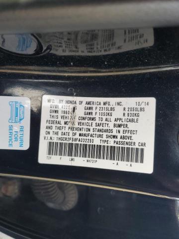 1HGCR2F58FA032250 - 2015 HONDA ACCORD SPORT BLACK photo 12