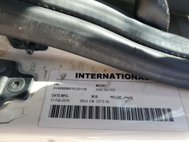 3HAMMMMN1KL561148 - 2019 INTERNATIONAL 4000 4300 Crème photo 12