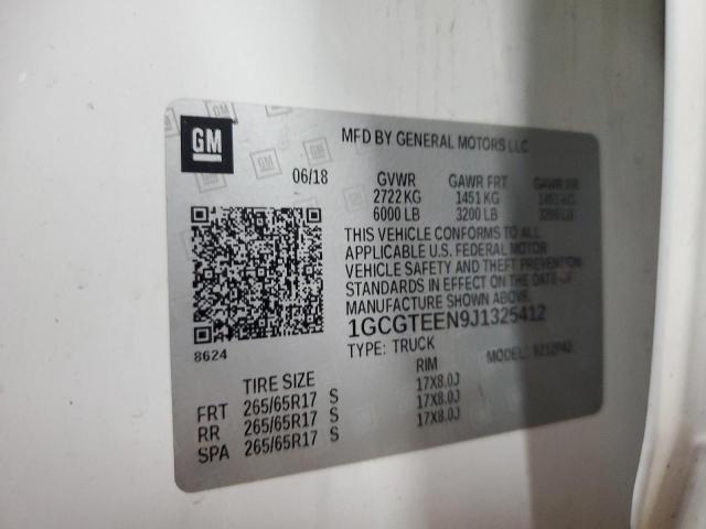 1GCGTEEN9J1325412 - 2018 CHEVROLET COLORADO ZR2 WHITE photo 12