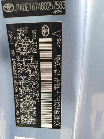 JTKDE167480257583 - 2008 TOYOTA SCION TC 蓝色 照片 12