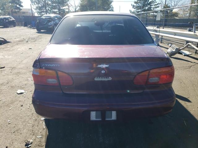 1Y1SK5287WZ416274 - 1998 CHEVROLET GEO PRIZM BASE MAROON photo 6