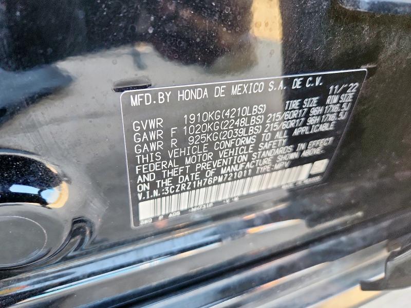 3CZRZ1H76PM721011 - 2023 HONDA HR-V EXL BLACK photo 14