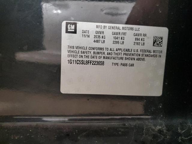 1G11C5SL8FF223658 - 2015 CHEVROLET MALIBU 1LT Сұр фото 12