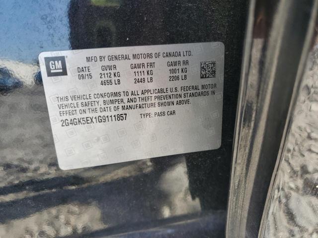 2G4GK5EX1G9111857 - 2016 BUICK REGAL BLACK photo 12