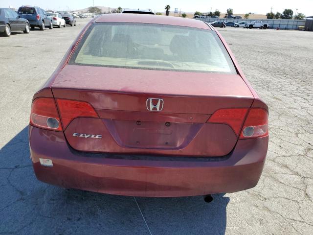 2HGFA16598H531481 - 2008 HONDA CIVIC LX BURGUNDY photo 6