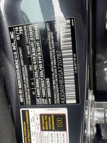 4JGDA5HB2GA720787 - 2016 MERCEDES-BENZ GLE 350 4MATIC BLUE photo 10