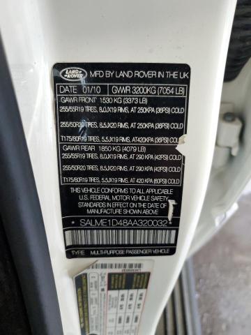 SALME1D48AA320032 - 2010 LAND ROVER RANGE ROVE HSE WHITE photo 13