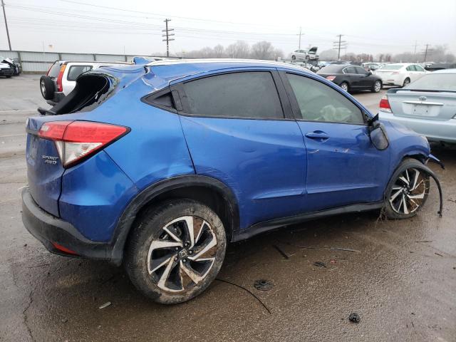 3CZRU6H16KG700383 - 2019 HONDA HR-V SPORT BLUE photo 3