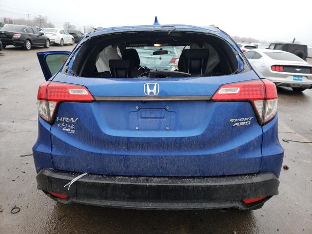 3CZRU6H16KG700383 - 2019 HONDA HR-V SPORT BLUE photo 6