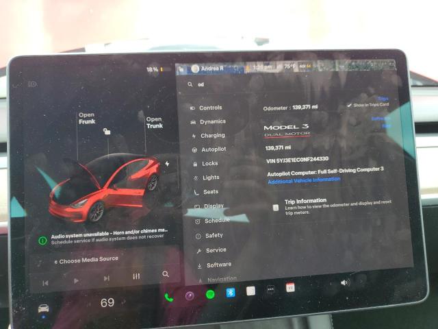 5YJ3E1EC0NF244330 - 2022 TESLA MODEL 3 Червоний фото 9