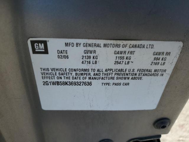 2G1WB58K369327636 - 2006 CHEVROLET IMPALA LS GRAY photo 12