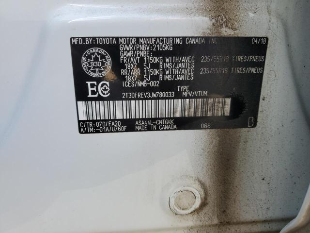 2T3DFREV3JW780033 - 2018 TOYOTA RAV4 LIMITED 白色 照片 13