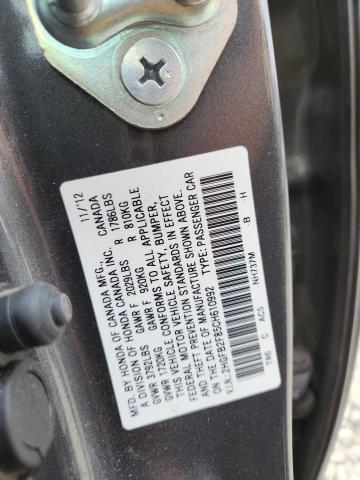 2HGFB2F85CH610992 - 2012 HONDA CIVIC EX GRAY photo 12