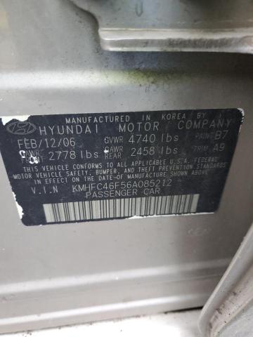 KMHFC46F56A085212 - 2006 HYUNDAI AZERA SE GOLD photo 12