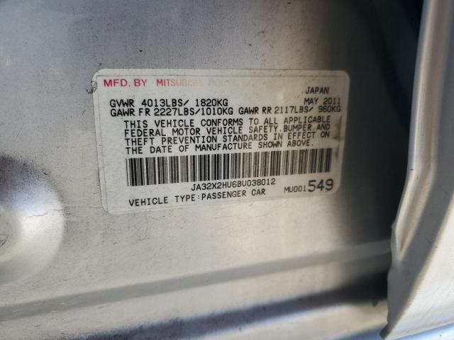 JA32X2HU6BU038012 - 2011 MITSUBISHI LANCER ES/ES SPORT ვერცხლისფერი ფოტო 12