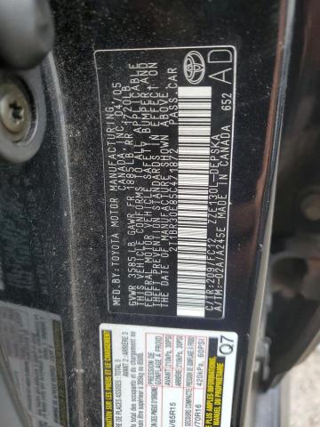 2T1BR30E85C471872 - 2005 TOYOTA COROLLA CE BLACK photo 12