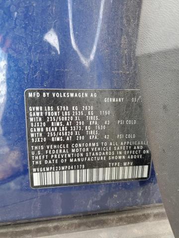 WVGKMPE23MP041179 - 2021 VOLKSWAGEN ID.4 PRO S BLUE photo 12