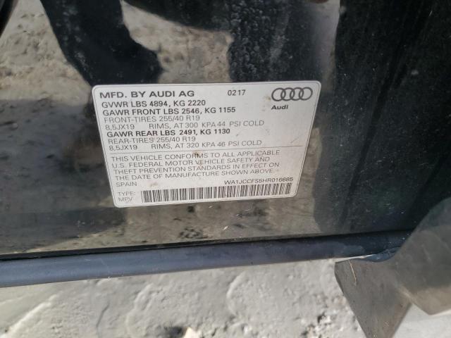 WA1JCCFS5HR016685 - 2017 AUDI Q3 PREMIUM PLUS Schwarz Foto 12