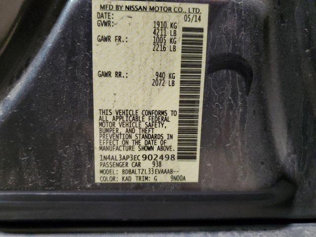 1N4AL3AP3EC902498 - 2014 NISSAN ALTIMA 2.5 GRAY photo 12