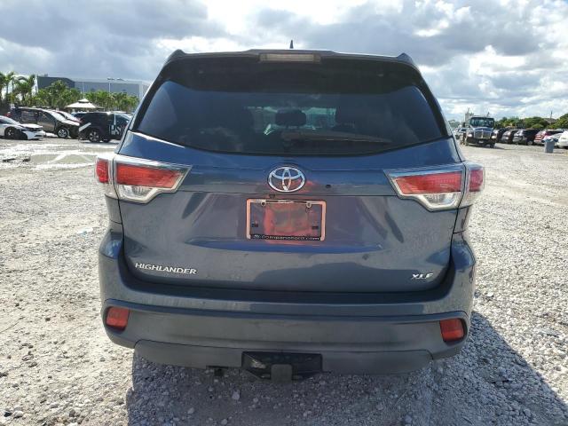 5TDKKRFH9FS078240 - 2015 TOYOTA HIGHLANDER XLE Կապույտ լուսանկար 6