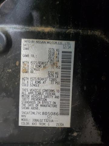 5N1AT2ML7FC805086 - 2015 NISSAN ROGUE S BLACK photo 13