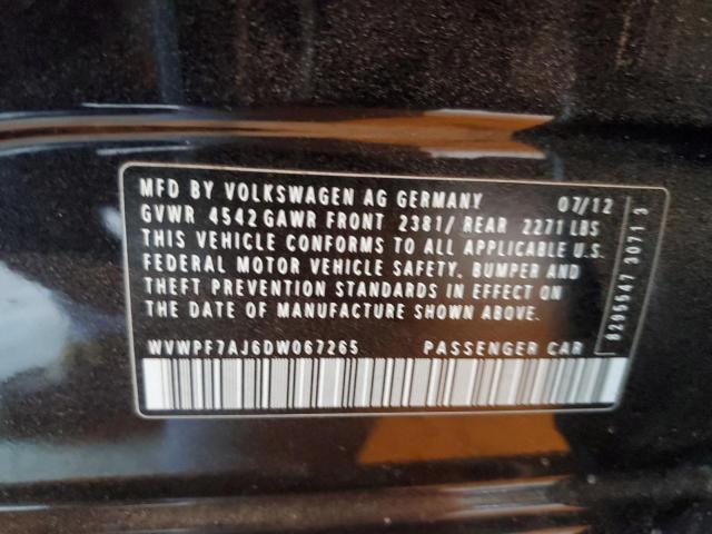WVWPF7AJ6DW067265 - 2013 VOLKSWAGEN GOLF R أسود صورة 12
