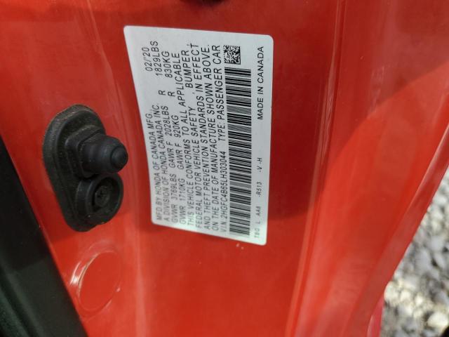 2HGFC4B65LH303044 - 2020 HONDA CIVIC LX RED photo 13