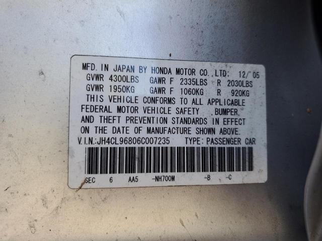 JH4CL96806C007235 - 2006 ACURA TSX SILVER photo 12