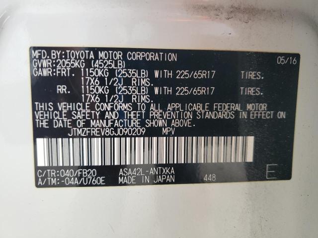 JTMZFREV8GJ090209 - 2016 TOYOTA RAV4 LE 白色 照片 13